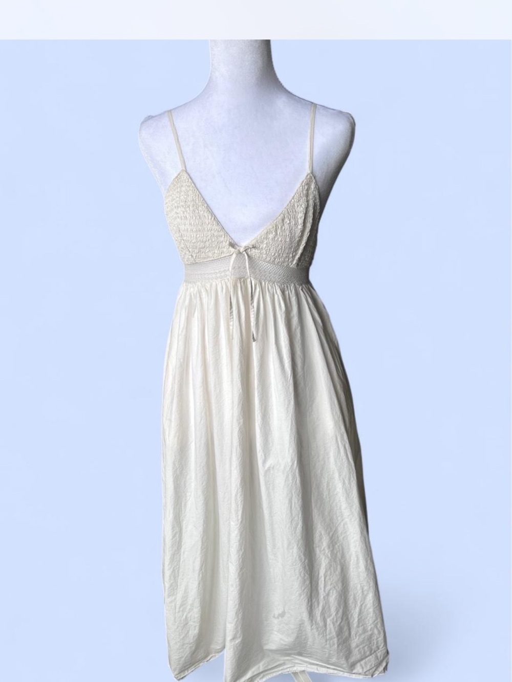Zara Summer Maxi Dress Chic cream white minimalist capsule day to night XS